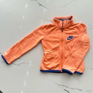 Nike Girls Vibrant Orange Jacket with Blue Trim - 3T
